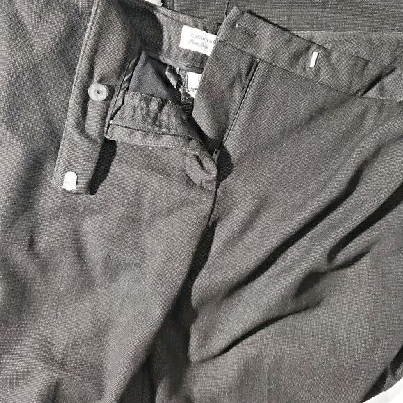 Charter Club Grey Black Herringbone Pockets Belt Loops Tummy Control Pants Size - Picture 9 of 9